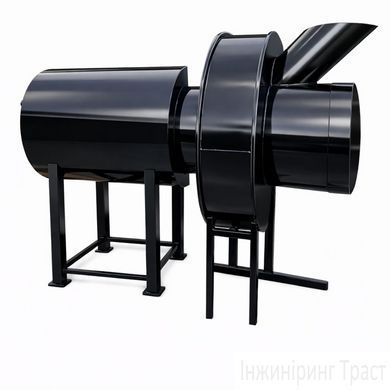 Black combustion chamber for burning a combustible mixture or solid fuel.