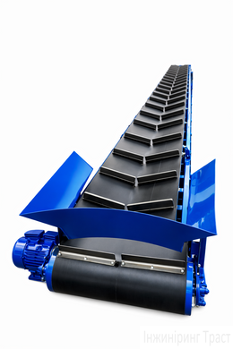 Grooved belt conveyor 400mm*2000mm. Black