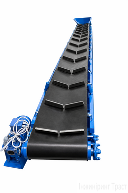 Grooved belt conveyor 400mm*2000mm. Black