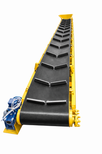 Grooved belt conveyor 300mm*7000mm. Black