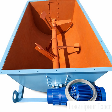 Industrial beige mixer for mixing dry and wet materials.