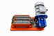 Crusher 200mm*150mm for industrial waste. Glass crusher with 1.5 kW reduction motor. Orange
