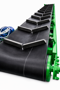 Grooved belt conveyor 500mm*8000mm. Black