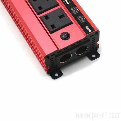 Инвертор, преобразователь DC 12v-AC 230/240v 3000 Вт. Красный