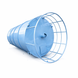 Blue silo for storing grain, feed, cement, sand, granules, pellets, and other bulk materials.